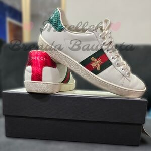 Gucci Women's White and Red Sneakers